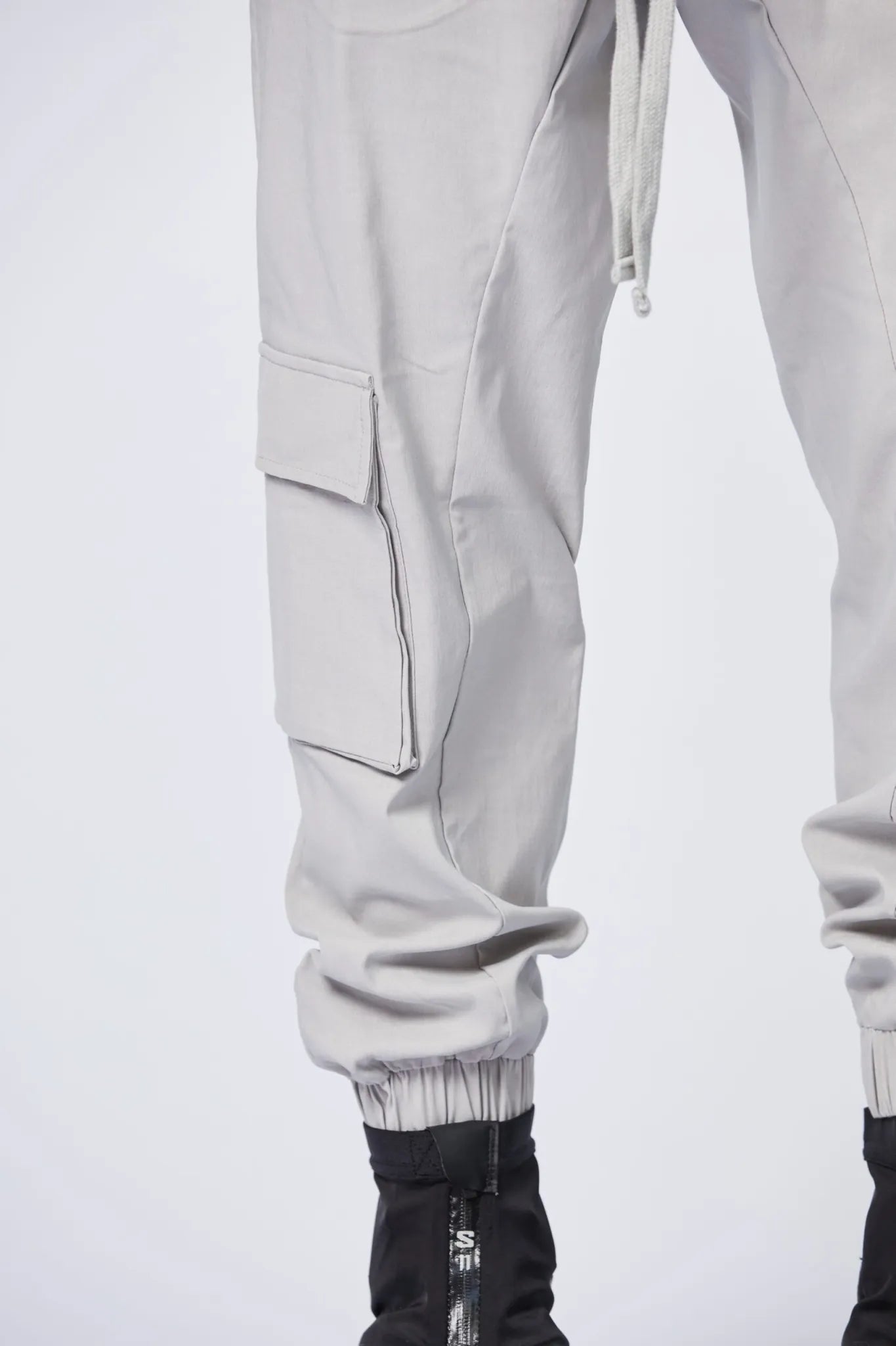 3d back pocket trousers - silver