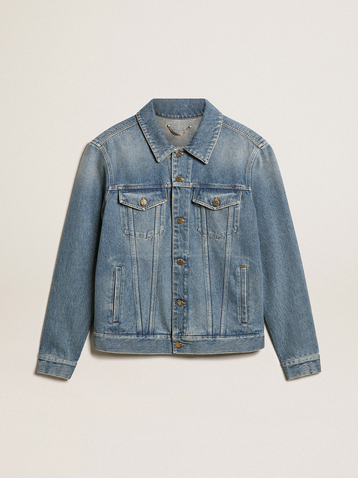 Men’s denim jacket with medium wash