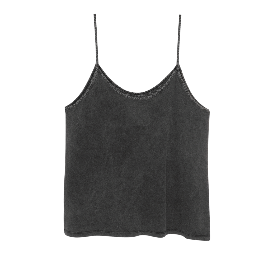 Woman Spaghetti tank - washed black