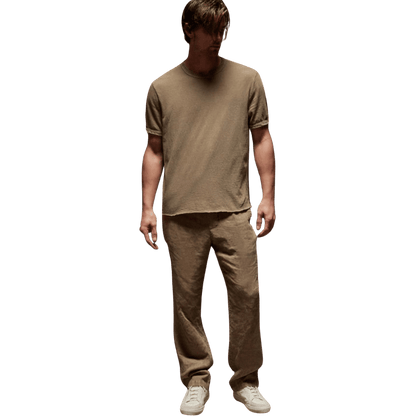 Slub jersey short sleeve crew - cashew pigment