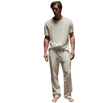Relaxed Fit Linen Pant - White