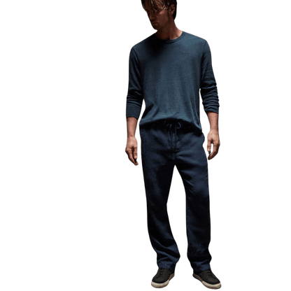 Relaxed fit linen pant - imperial pigment