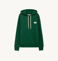 HOODIE IN GREEN JERSEY WITH PRINTED LOGO