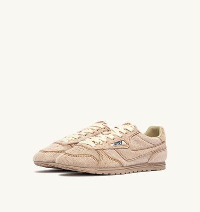 WINDSPIN SNEAKERS IN IVORY PONY SKIN EFFECT MATERIALL