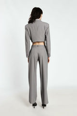 Grey pinstripe trousers