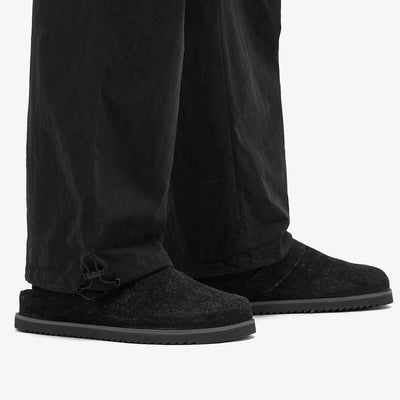 Men'S Initial Mule - Fleck Hairy Suede In Off Black