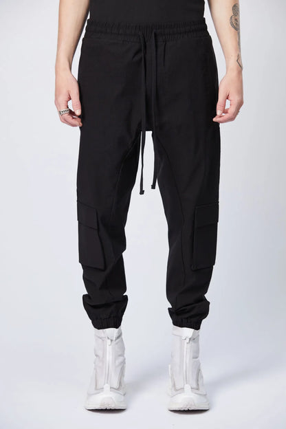 3d back pocket trousers - black