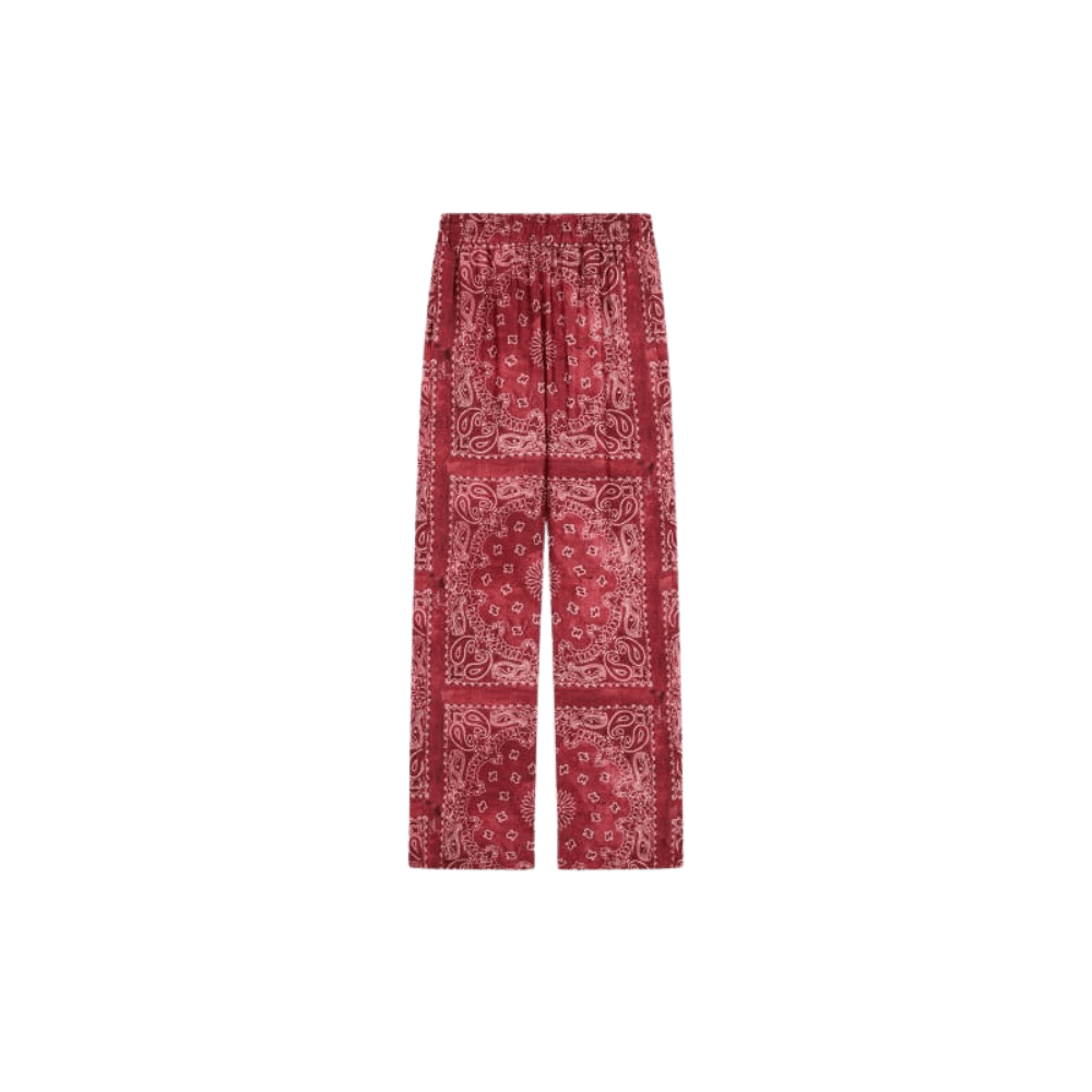 Woman’s burgundy joggers with paisley print