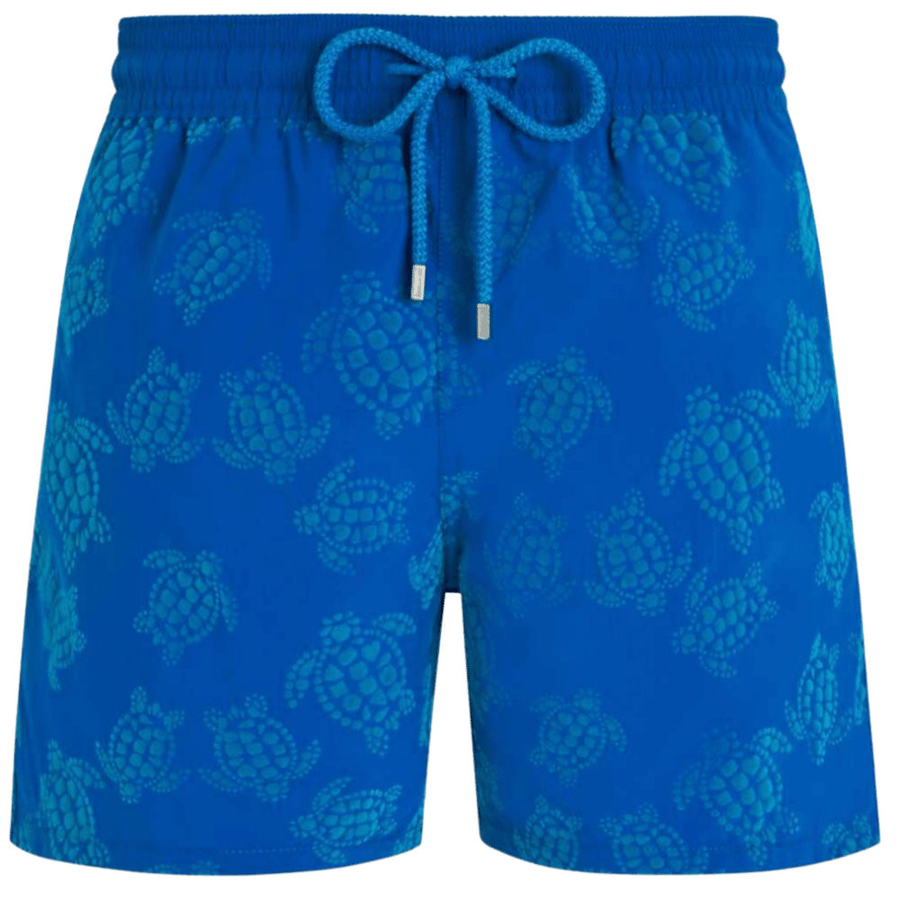 Velvet flocked turtle swim shorts - blue