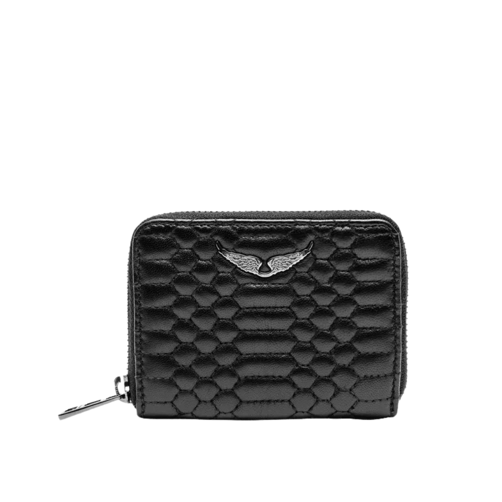 Black quilted leather wallet