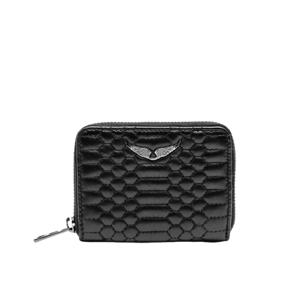 Black quilted leather wallet