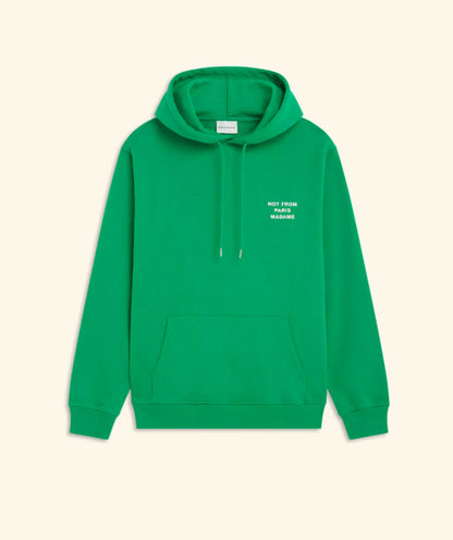 Le Hoodie Slogan green white