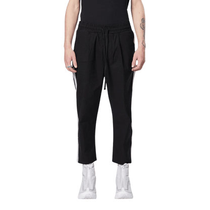 White line cropped trousers