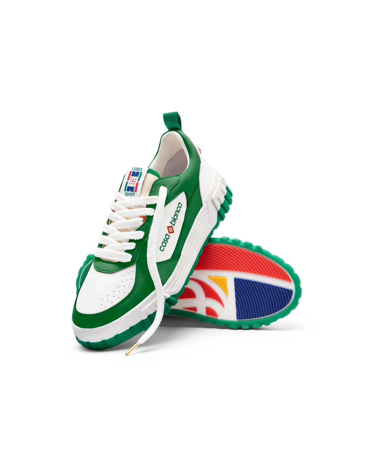 MENS THE COURT GREEN & WHITE SNEAKER