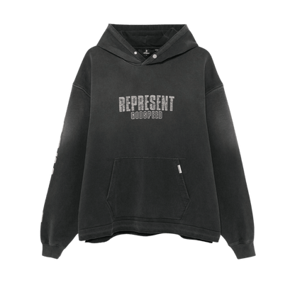 God speed washed black hoodie