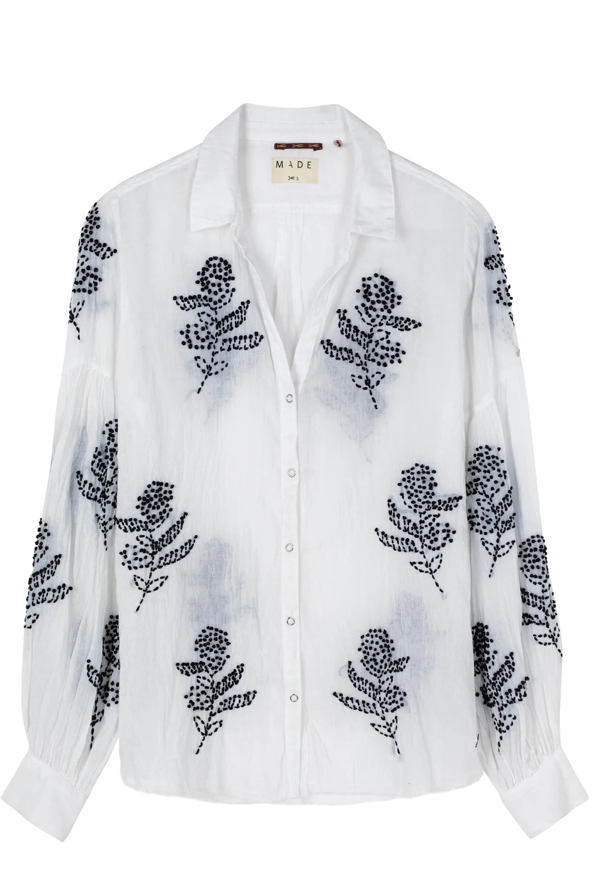 Black Rice Embroidery Blouse