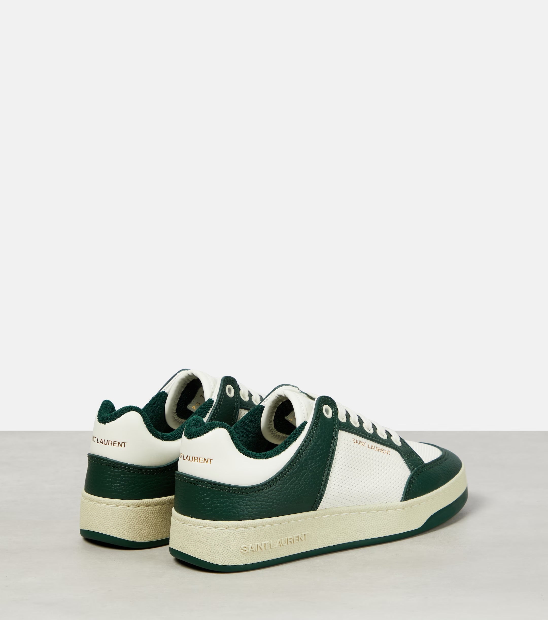 Sl/61 Green Leather And Suede Sneakers