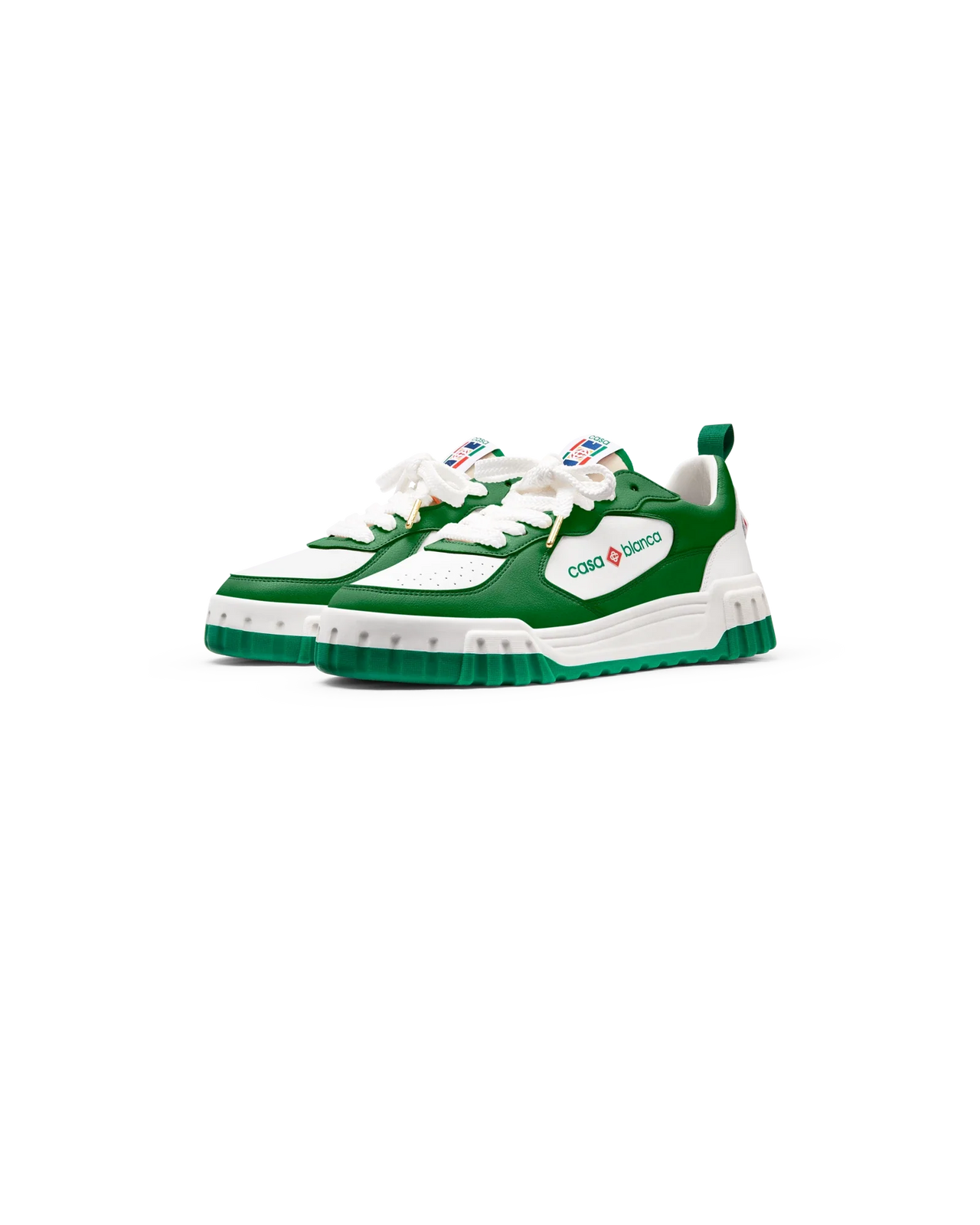 MENS THE COURT GREEN & WHITE SNEAKER