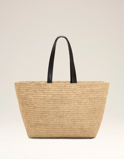 NATURAL RAFIA AMI DE COEUR TOTE BAG