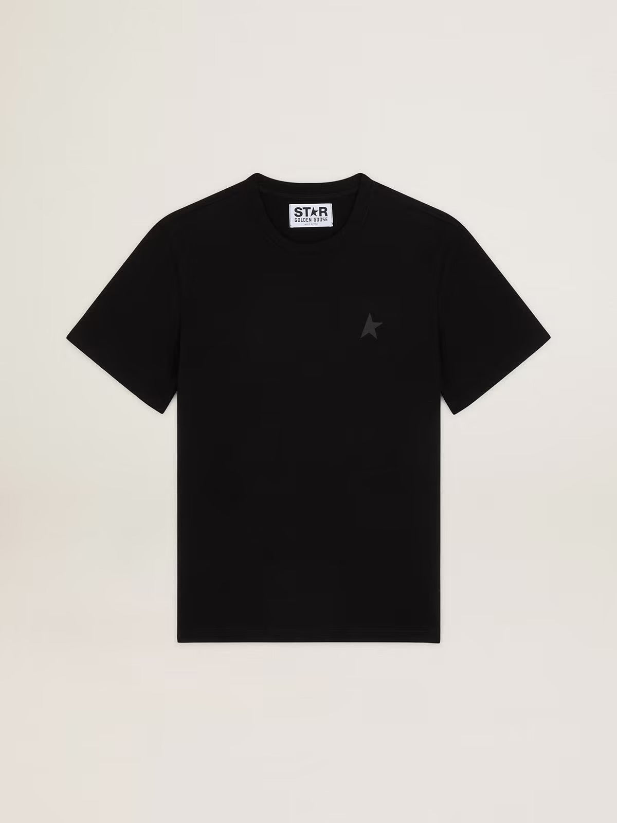 T-shirt with black star on the front - black