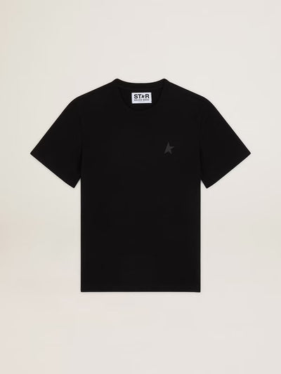 T-Shirt With Black Star On The Front - Black