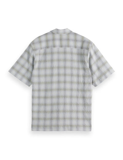 Checked short sleeve relaxed fit shirt