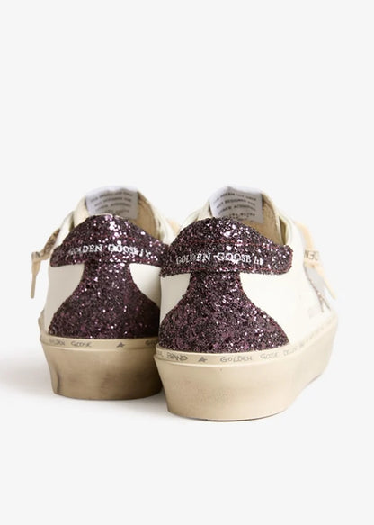 Women's Hi Star in whote leather with sparkly star