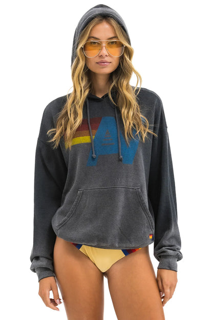 Vintage Logo Relaxed Pullover Hoodie - Faded smoke