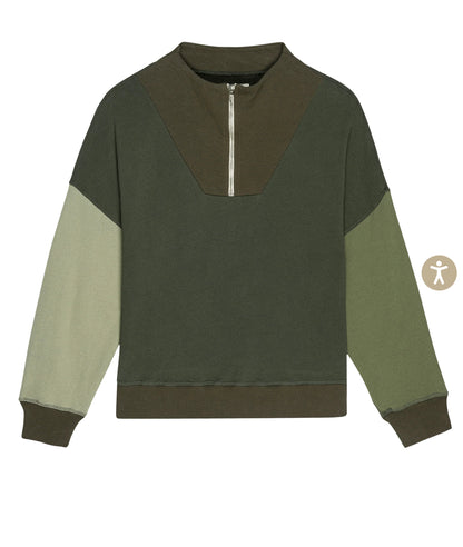 The Colorblock Trail Sweatshirt - army green