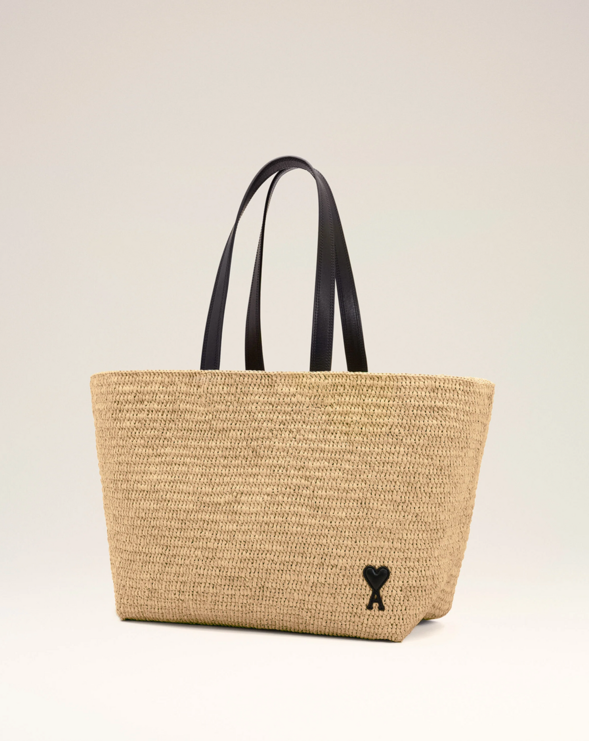 NATURAL RAFIA AMI DE COEUR TOTE BAG