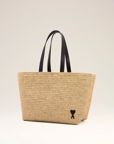 NATURAL RAFIA AMI DE COEUR TOTE BAG