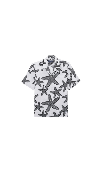 Men Linen Bowling Shirt starlettes