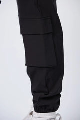 3d back pocket trousers - black