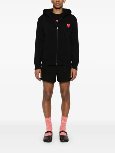 omme Des Garçons Play double heart-patch hoodie