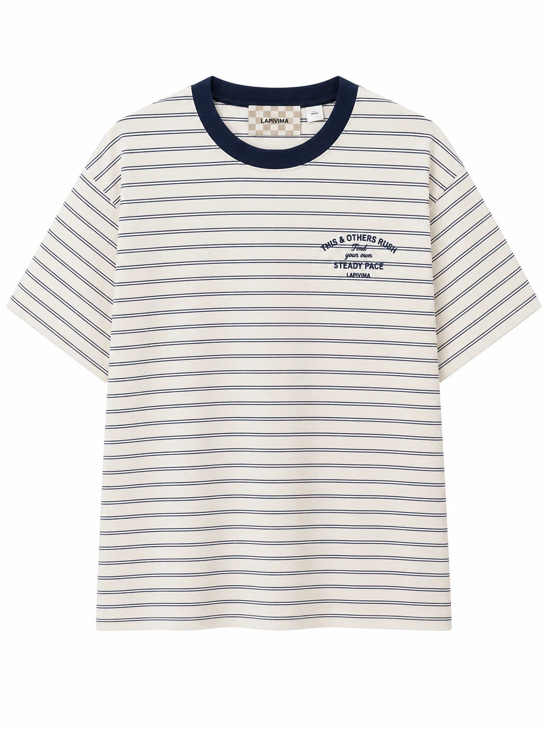LAPIVIMA STRIPED T-SHIRT - WHITE/NAVY