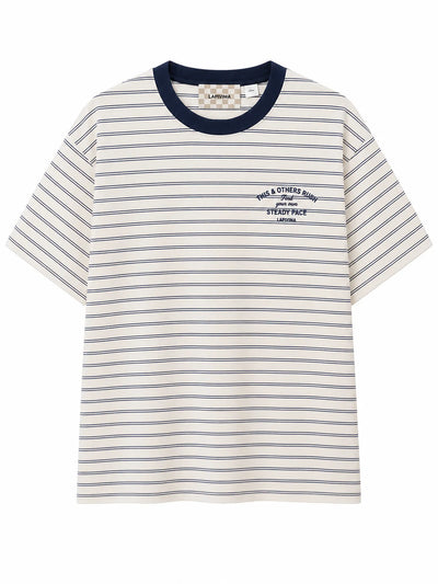 LAPIVIMA STRIPED T-SHIRT - WHITE/NAVY