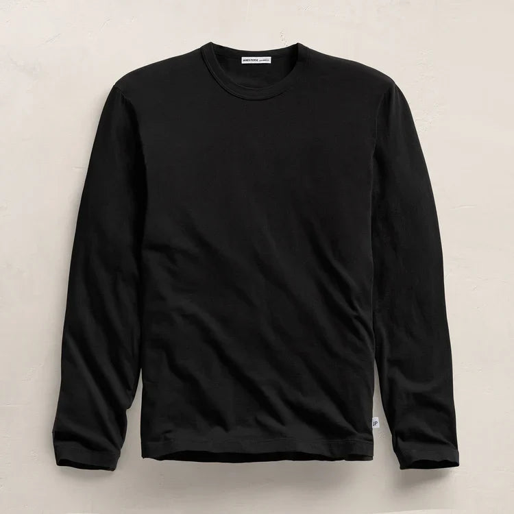 Long Sleeve Crew Neck T Shirt In Black