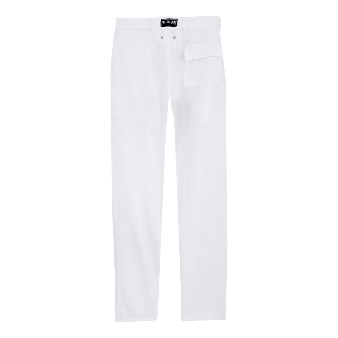 Men linen pants solid - white