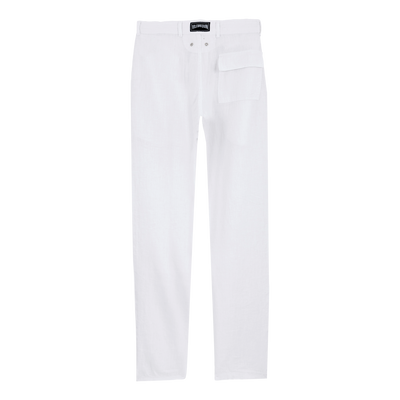 Men Linen Pants Solid - White