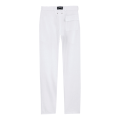 Men linen pants solid - white