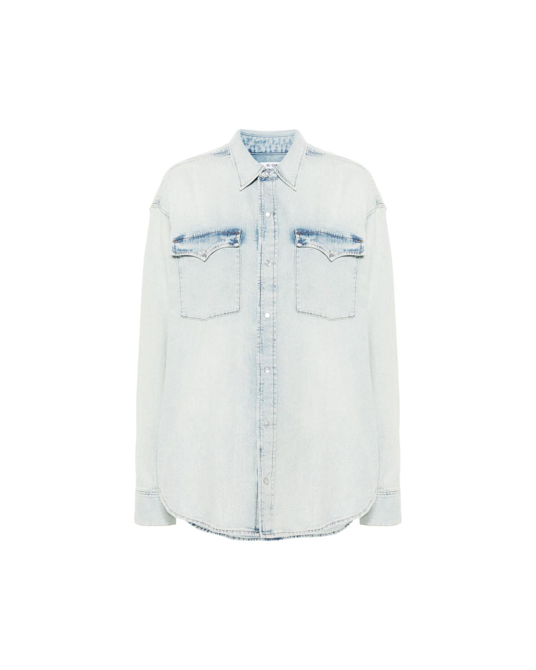 Oversized denim shirt sunfaded blue