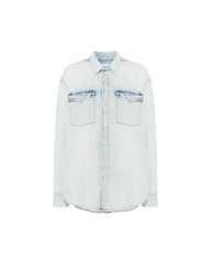 Oversized denim shirt sunfaded blue