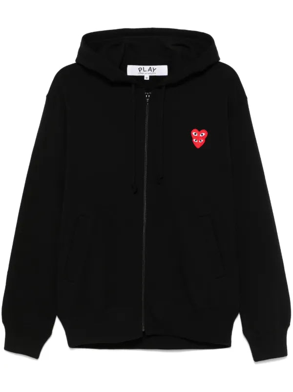 omme Des Garçons Play double heart-patch hoodie