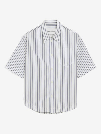 striped cotton short-sleeve Ami De Coeur wide shirt
