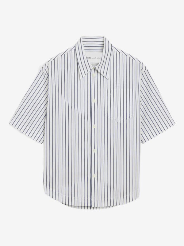 striped cotton short-sleeve Ami De Coeur wide shirt