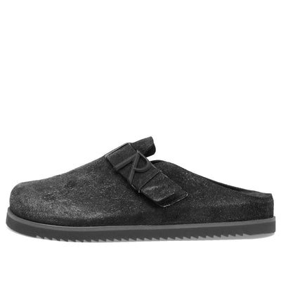 Men'S Initial Mule - Fleck Hairy Suede In Off Black