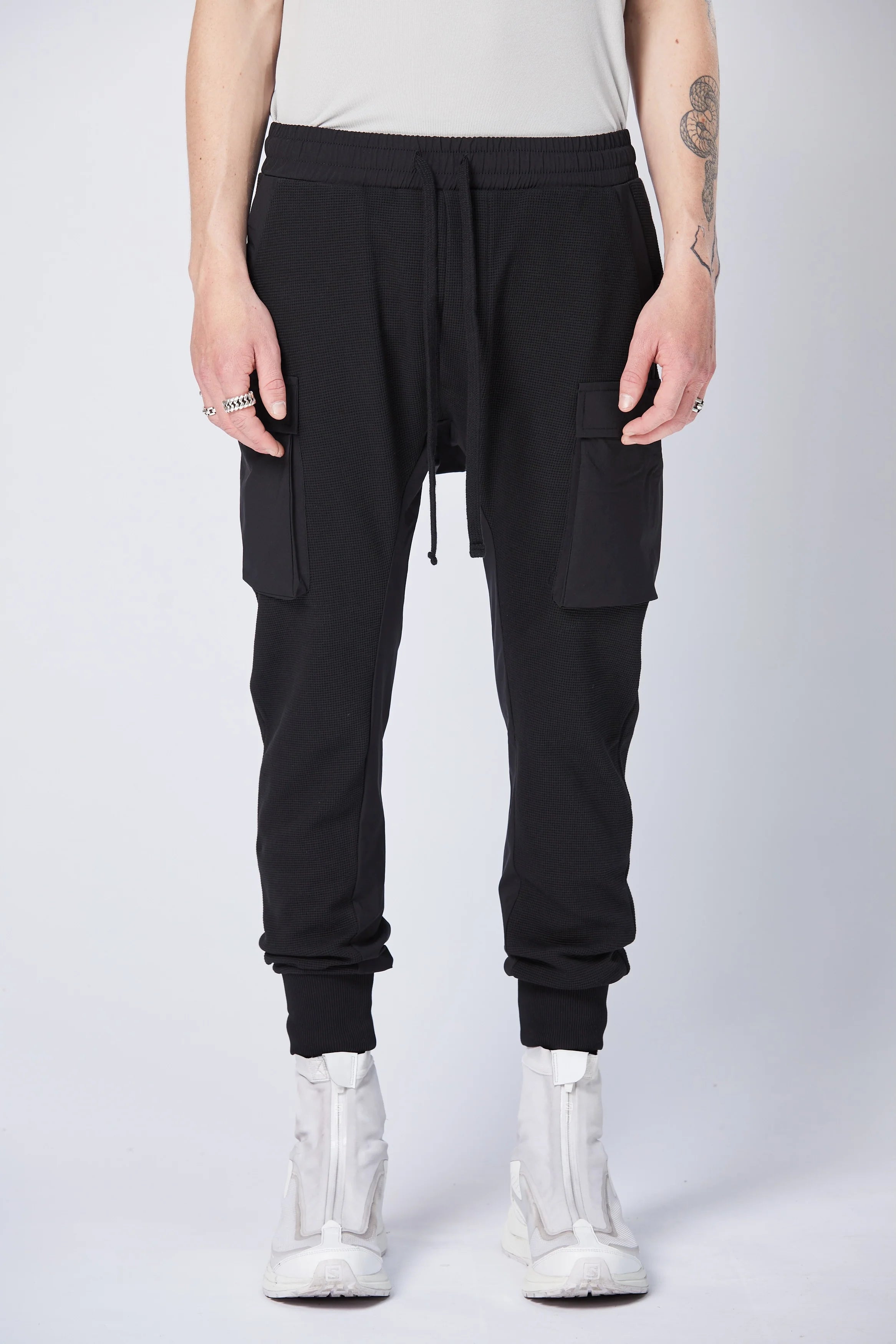 Drop crotch black trousers - mst430