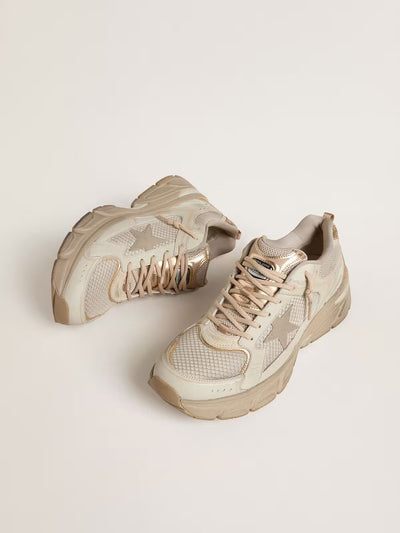 Lightstar in dove-gray leather and mesh with beige TPU star