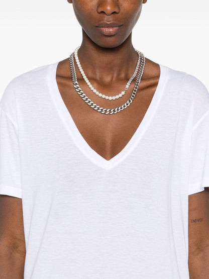 Mykonos v neck - white