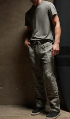 Relaxed fit linen pant - silver grey pigment